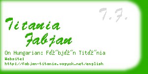 titania fabjan business card